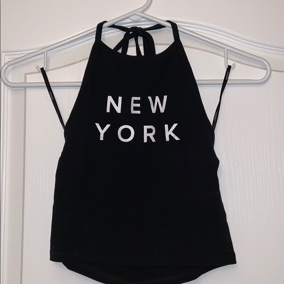 Forever 21 Black New York Halter Top size S - Picture 2 of 5